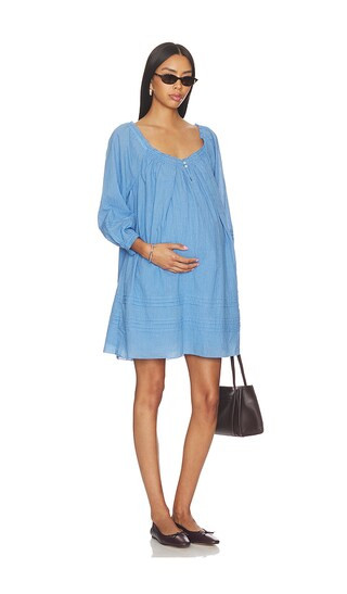 The Lottie Secret Nursing Dress in Blue Plaid | Revolve Clothing (Global)