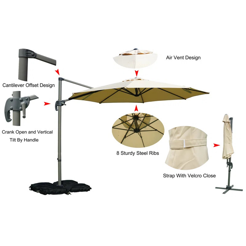 Tottenham Patio Hanging Offset 10' Cantilever Umbrella | Wayfair North America