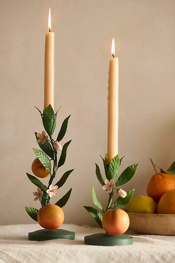 Peach Taper Holder | Anthropologie (US)