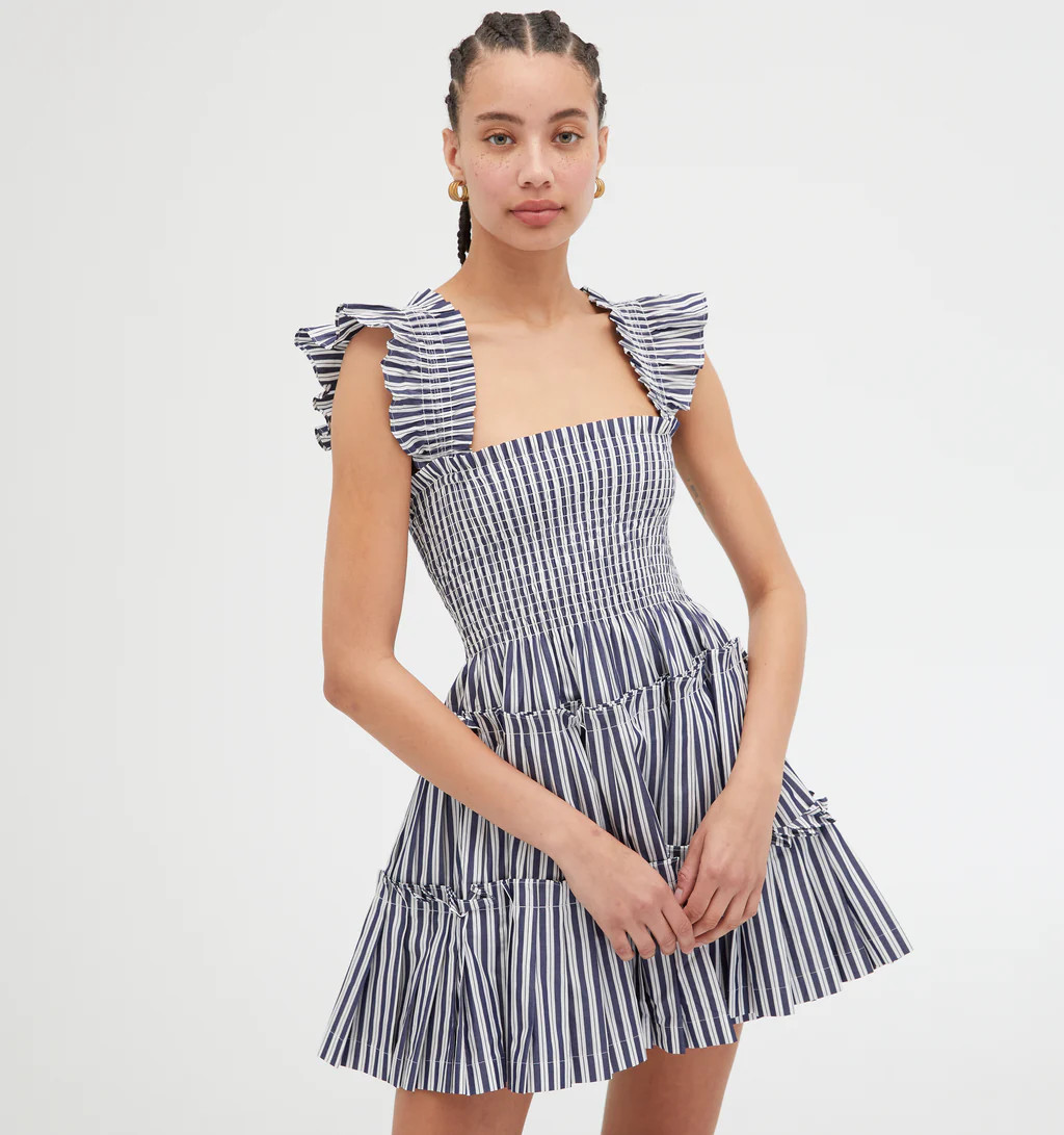 The Charlotte Nap Dress - Navy Stripe | Hill House Home US
