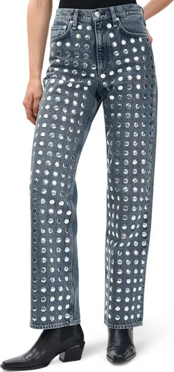 Shea Rhinestone Straight Leg Jeans | Nordstrom