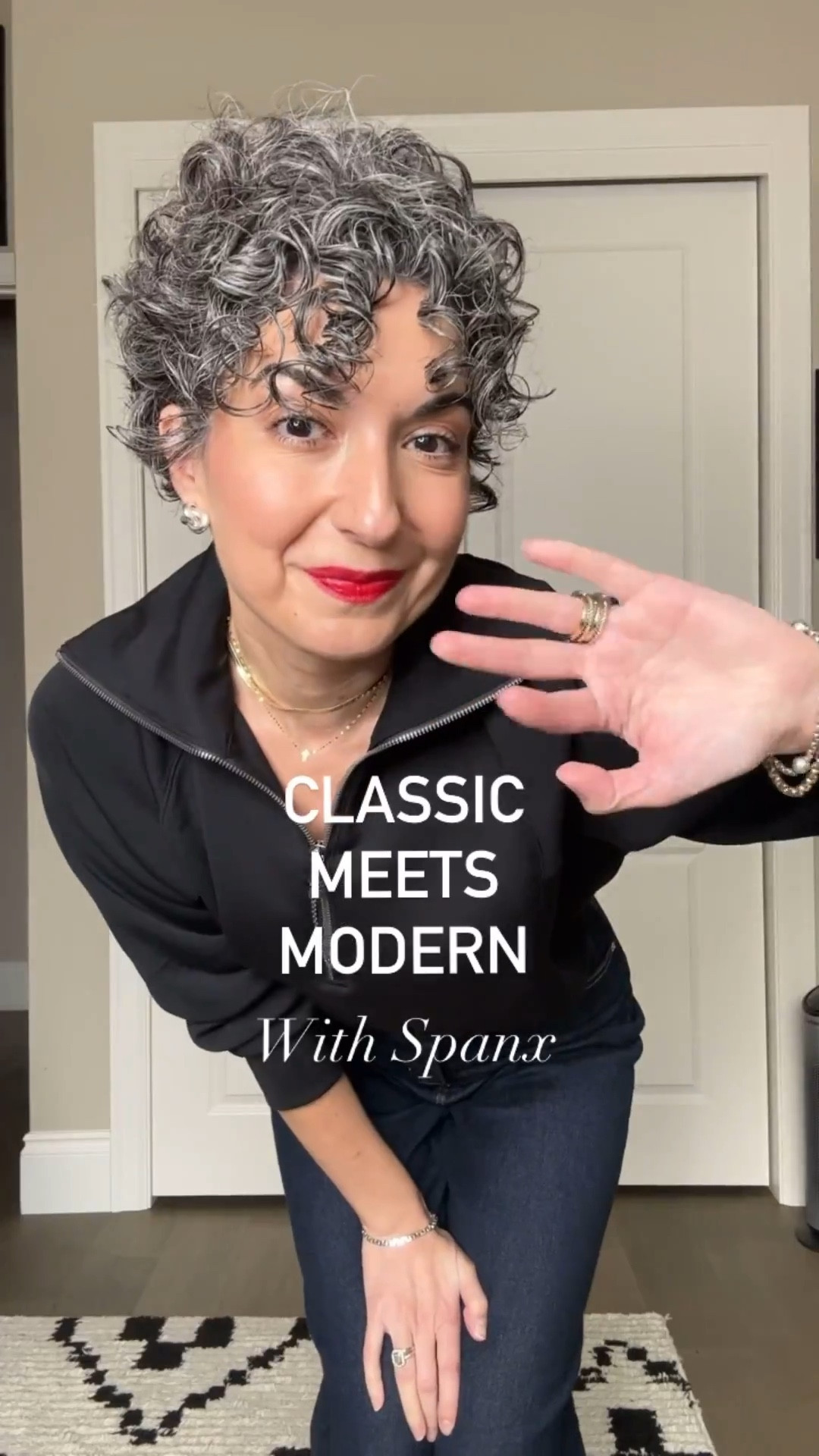 Classic pieces with a modern twist! 
.
Wearing a small in wide leg jeans, small in half zip, medium in ponte pants and small in ponte dress.
.
Use my code GRAZIAXSPANX for 15% off your first purchase and free shipping excluding sale. 
.
#spanxpartner @spanx #liketkit @shop.ltk