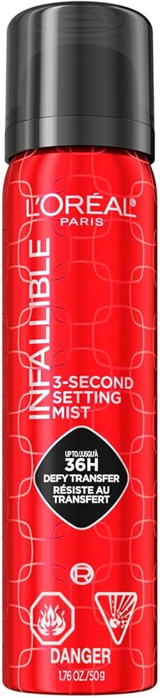 L'Oreal Paris Infallible 3-Second Setting Spray Mist, Microfine Mist for up to 36HR Wear, Clear, ... | Amazon (US)