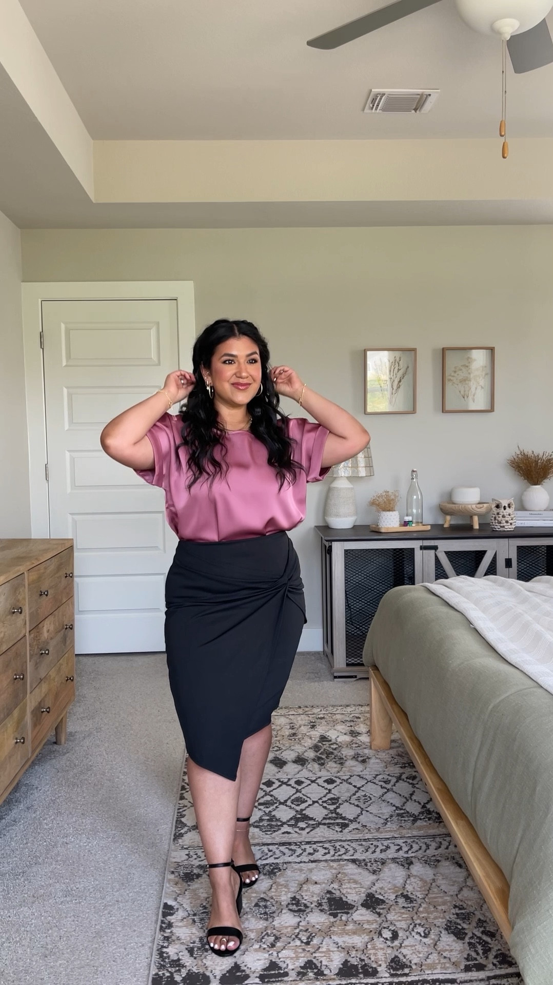 I’m 5’1”, size 10-12 (more often a 12) // TOP: size large, shade Pink Purple, true to size // SKIRT: size large, very stretchy, comfiest pencil skirt I’ve tried, true to size // shoes are true to size 

#LTKPetite #LTKMidsize #LTKFindsUnder50