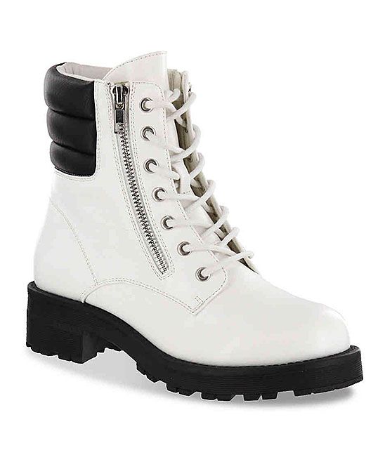 MIA Shoes Women's Casual boots WHT - White Morrigan Combat Boot - Women | Zulily