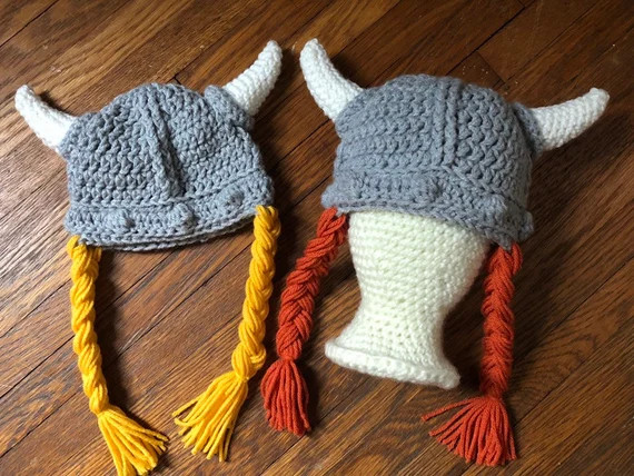 Viking Helmet Hat Horns Braids Baby Toddler Child Viking Hat | Etsy | Etsy (US)