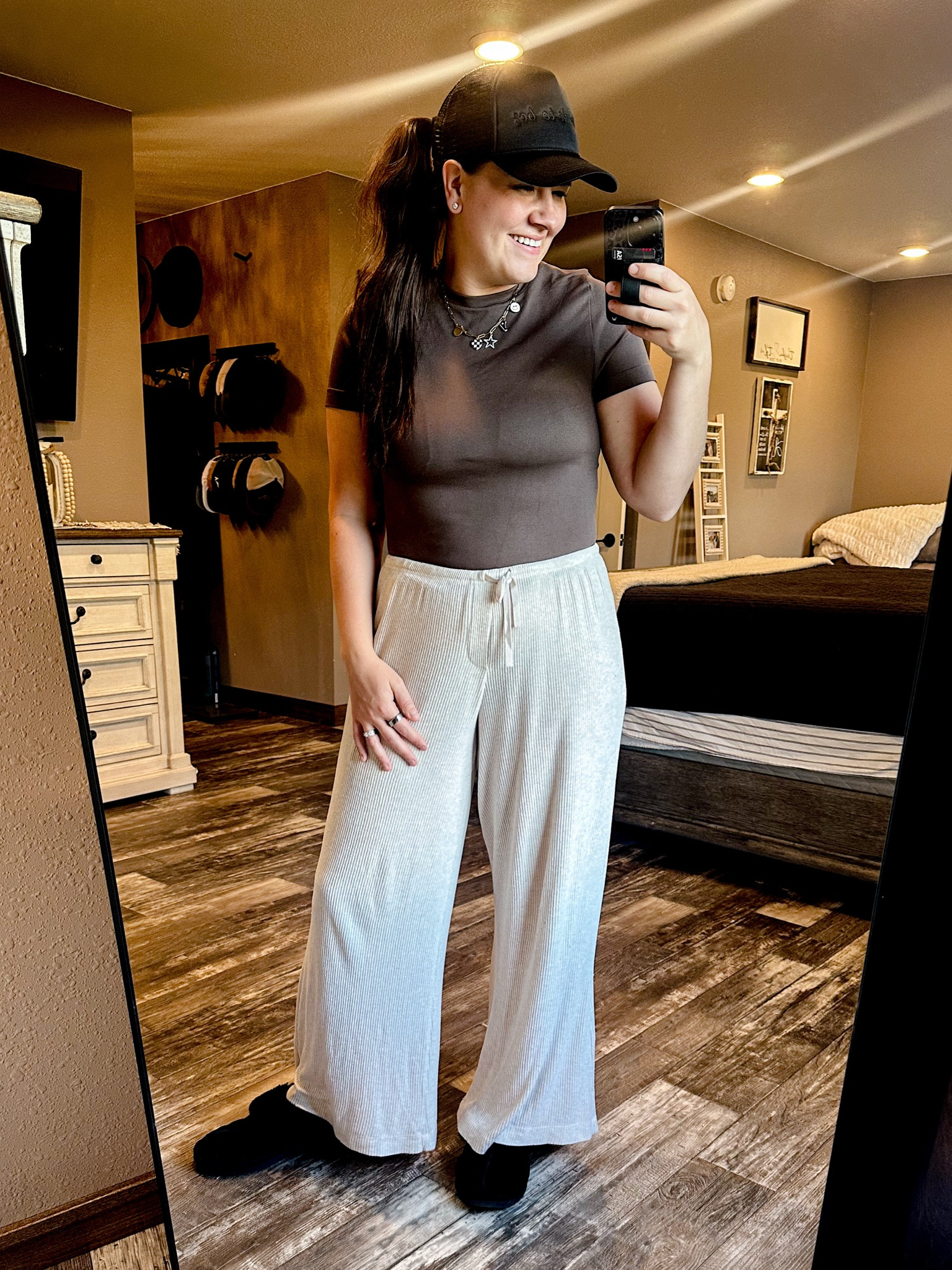 These pajama pants from Target are one of my favorites for lounging around the house and they are 40% off right now (only $12 👏🏼). This is an old picture, but they have even worked for me at 30 weeks pregnant right now! My slippers are on sale as well!! 

#LTKMidsize #LTKSaleAlert #LTKBump