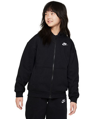 Sportswear Girls' Club Fleece Oversized Full-Zip Hoodie | Macy's
