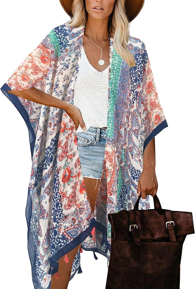 Moss Rose Women Summer Bikini Kimono Bathing Suit Cover Ups for Swimwear | Amazon (US)