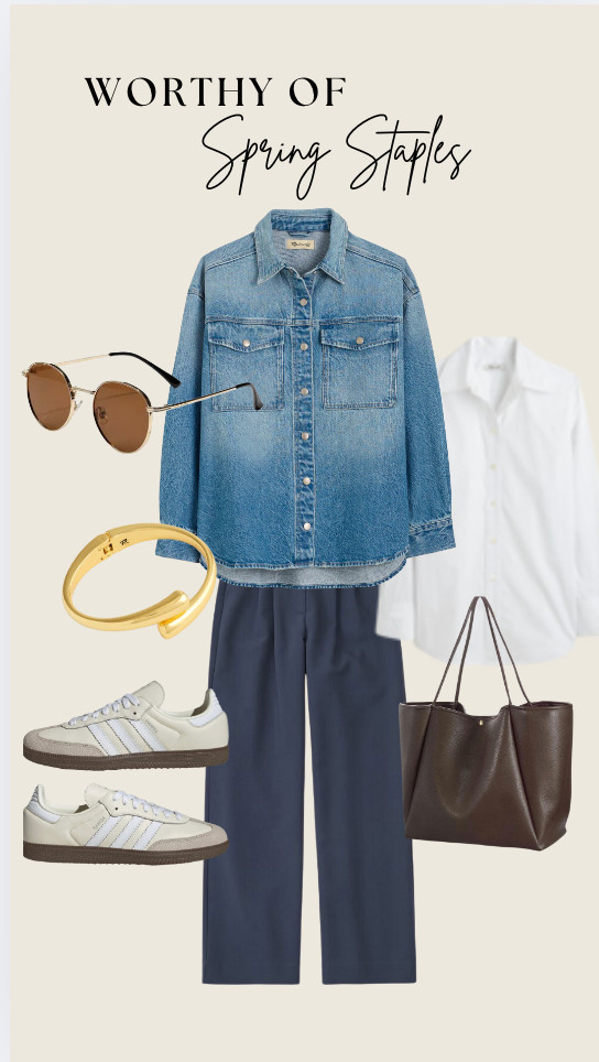 Staple closet items for a capsule spring wardrobe.  

 #LTKFindsUnder100 #LTKWorkwear #LTKSpring