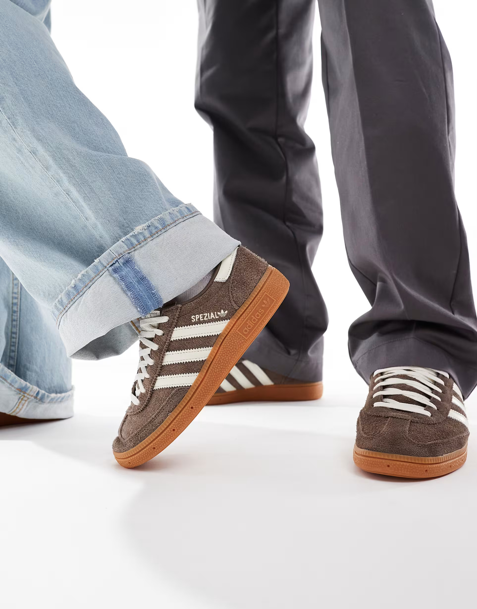 adidas Originals Handball Spezial gum sole trainers in brown and white   | ASOS | ASOS (Global)