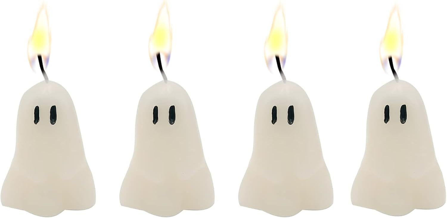 4 PCS Halloween Ghost Candles, Novelty Votive Ghost Candle, Cute Votive Candles for Fall Decor Th... | Amazon (US)