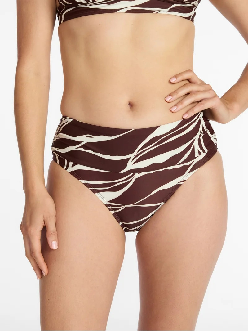 Time and Tru Women's and Women\u2019s Plus Ruched Front Bikini Bottoms, Sizes XS-3X - Walmart.com | Walmart (US)