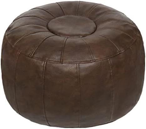 Thgonwid Unstuffed Moroccan Storage Pouf Foot Stool Ottoman Seat Handmade Faux Leather Bean Bag F... | Amazon (US)