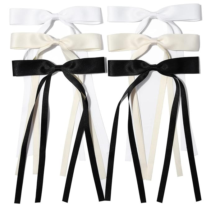 6PCS Hair Bows for Women Hair Clip Hair Tassel Hair Ribbon Ponytail Holder Accessories Slides Met... | Amazon (US)
