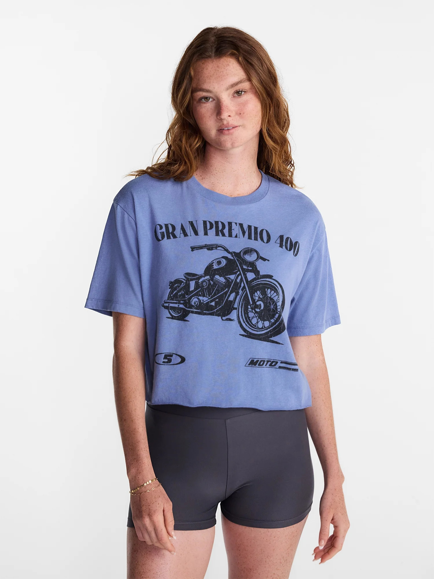 No Boundaries Boxy Cropped Graphic Tee, Women's and Women's Plus XXS-4X | Walmart (US)