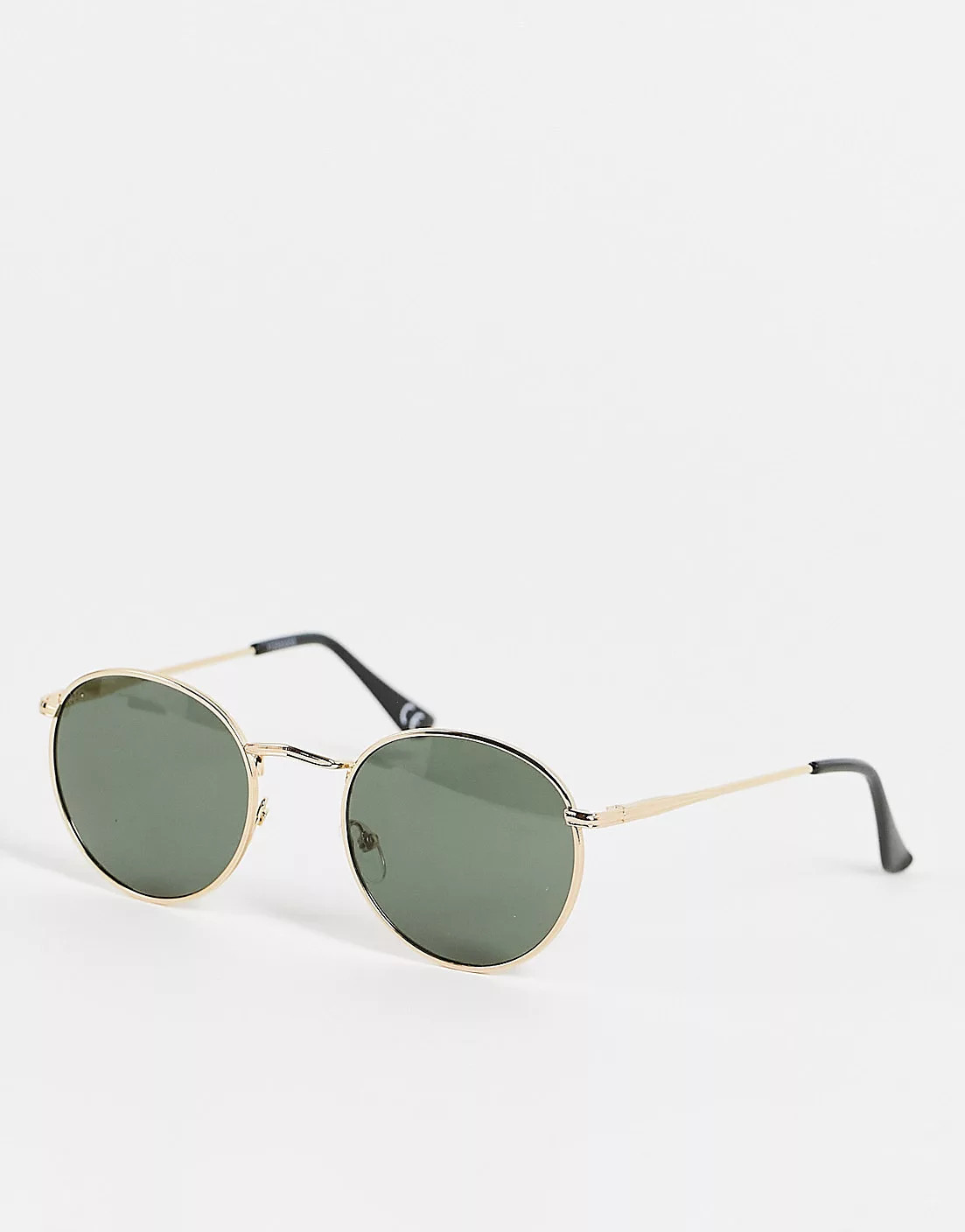 ASOS DESIGN 90s round metal sunglasses with smoke lens in gold | ASOS (Global)