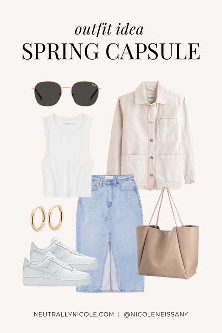 Spring capsule wardrobe outfit idea

// spring outfit, spring outfits, capsule wardrobe spring, spring fashion trends 2024, spring trends 2024, casual outfit, brunch outfit, date night outfit, school outfit, office casual outfit, work outfit, tank top, shacket, shirt jacket, denim midi skirt, Air Force 1 sneakers, white sneakers, neutral sneakers, sneaker trends, tote bag, gold hoop earrings, round sunglasses, Abercrombie, Dolce Vita, DIFF eyewear, Amazon fashion, Lulus, neutral outfit, neutral fashion, neutral style, Nicole Neissany, Neutrally Nicole, neutrallynicole.com (3.6)

#LTKSeasonal #LTKshoecrush #LTKitbag #LTKstyletip #LTKfindsunder50 #LTKfindsunder100 #LTKtravel #LTKsalealert

#LTKSpringSale