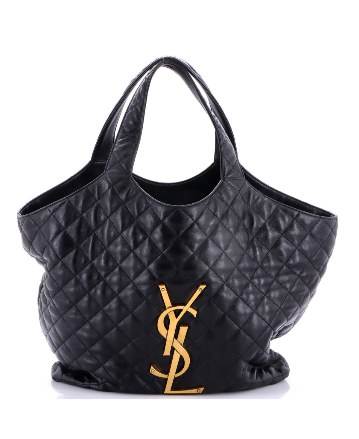 Pre-Owned Saint Laurent Maxi Icare Shopping Tote Quilted Leather - Macy's | Macy's