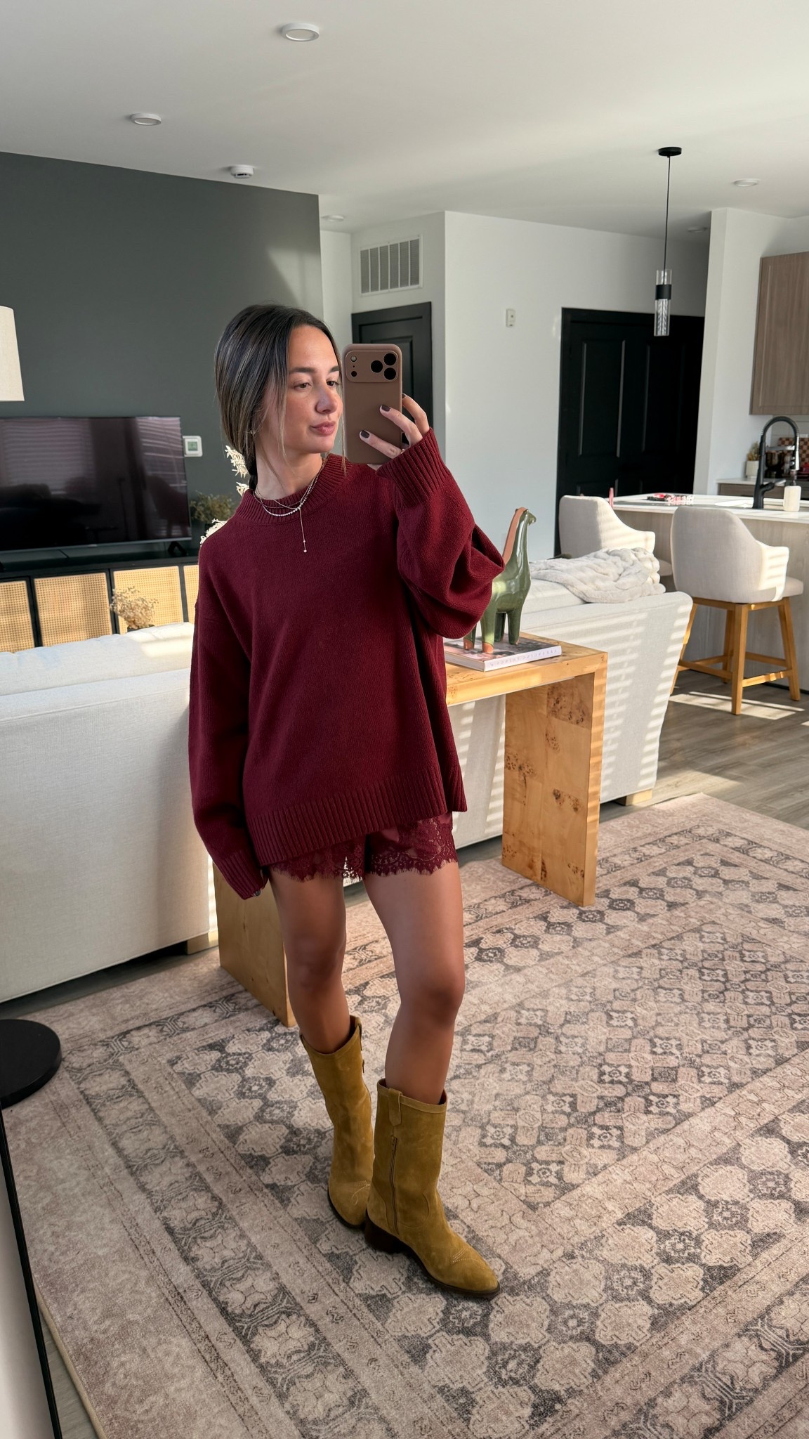 Love! Wearing S sweater and XS shorts! Linked the look for less too♥️