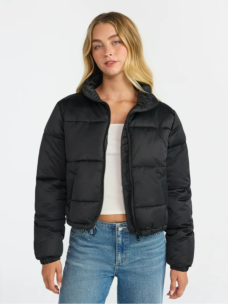 No Boundaries Puffer Jacket, Women's - Walmart.com | Walmart (US)