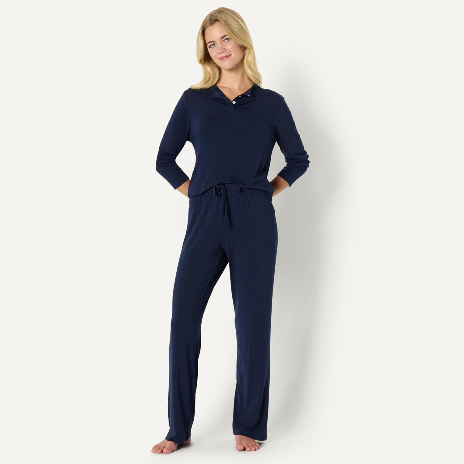 Amazon Essentials x Sofia Grainge Women's Long Sleeve Henley Pajama Set | Amazon (US)