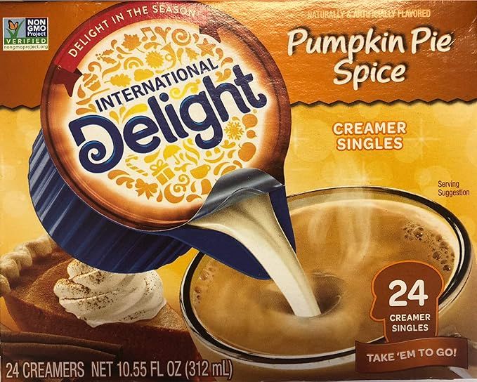 International Delight Coffee Creamer Singles, Pumpkin Pie Spice, 24 Count 10.55 oz | Amazon (US)