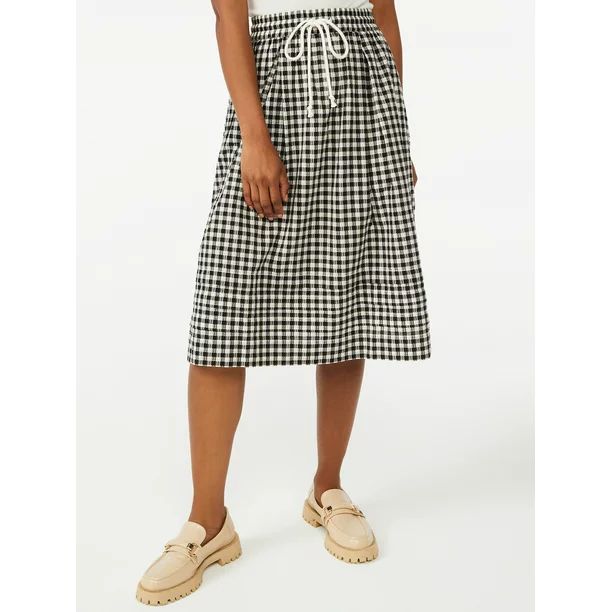 Free Assembly Women's Pull-On Pintuck Skirt with Drawstring Tie - Walmart.com | Walmart (US)