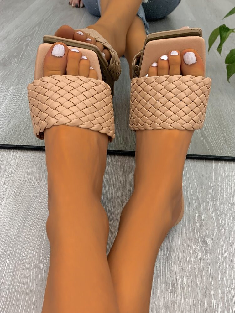 Minimalist Braided Design Slide Sandals | SHEIN