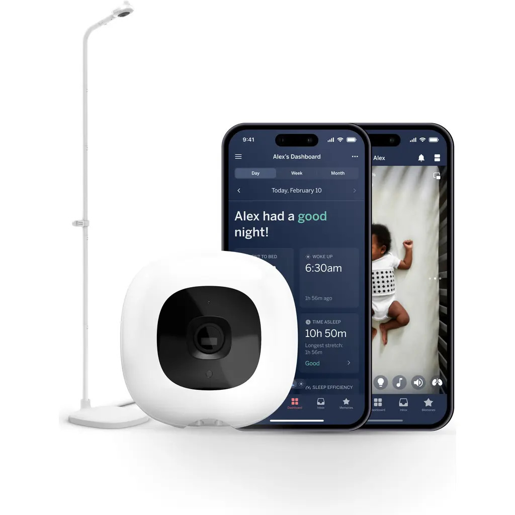 Nanit Pro Smart Baby Monitor & Floor Stand in White at Nordstrom | Nordstrom