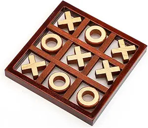 Tic Tac Toe Board Game, Small Wooden Tic Tac Toe Family Game Table Toy Handmade Solid Two-Player ... | Amazon (US)