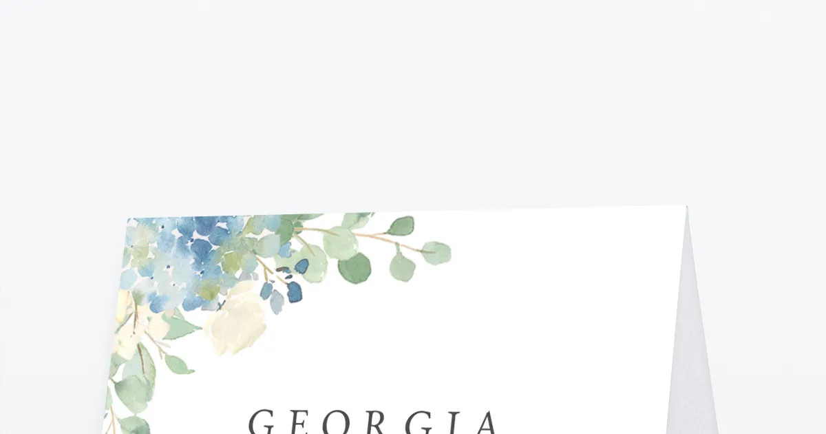 Elegant Hydrangea Place Cards | The Knot 