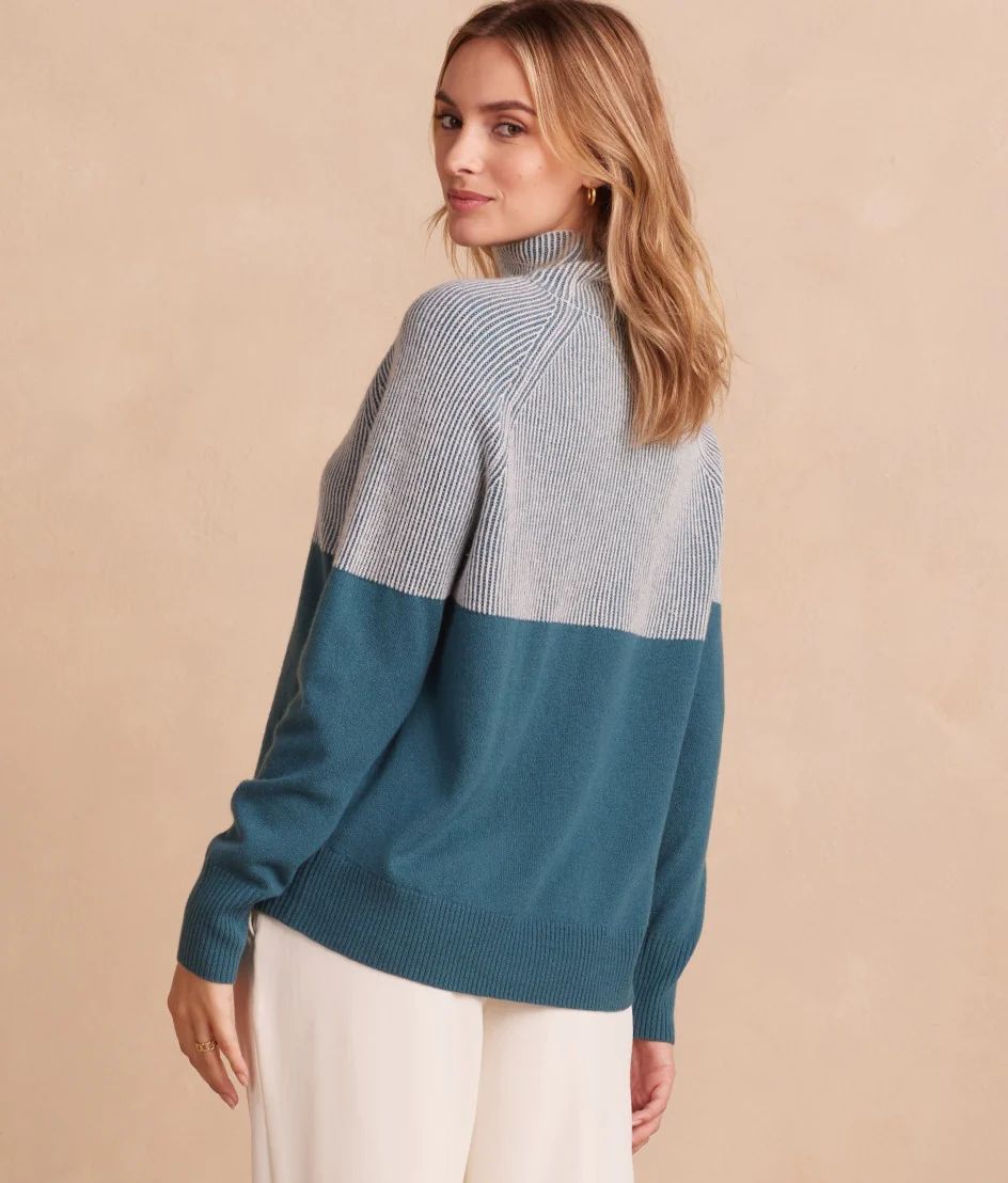 The Luxe Cashmere Blend Two-Tone Sweater 
            | 
              
              
          ... | SummerSalt