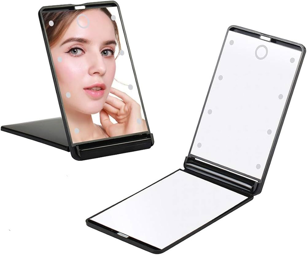 Feruaro Travel Mirror, Portable LED Lighted Makeup Mirror with 8 Dimmable Led Lights, Touch Switc... | Amazon (US)