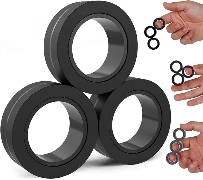 BUNMO Easter Basket Stuffers for Teens - Magnetic Rings - Fidget Toys Adults - Magnetic Fidget Ri... | Amazon (US)