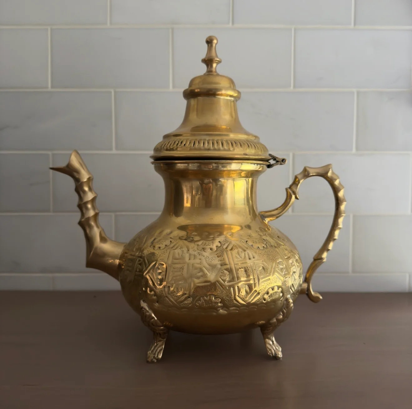 Handcrafted Moroccan Brass Tea Pot | Days of Eid