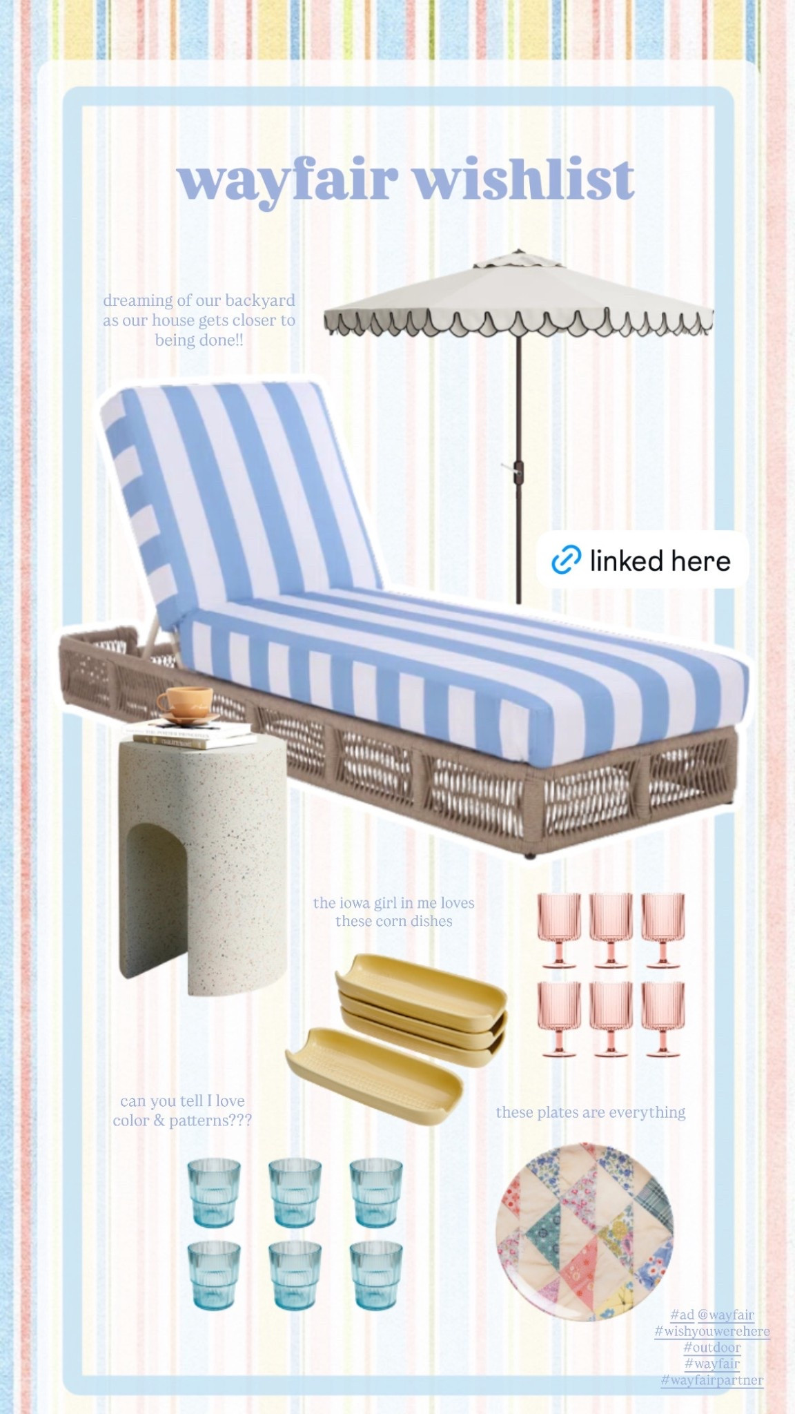 #AD if you need me, I’ll be soaking up the sun in our new backyard. 🥹💙 All from @Wayfair #wishyouwerehere, #outdoor, #Wayfair, #WayfairPartner
