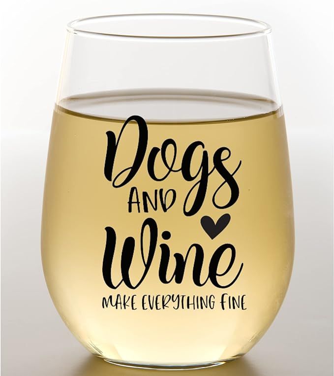 Dog Mom Gifts For Women - Funny Dog Mom Wine Glass - 15oz Wine Glass For Dog Lovers | Amazon (US)