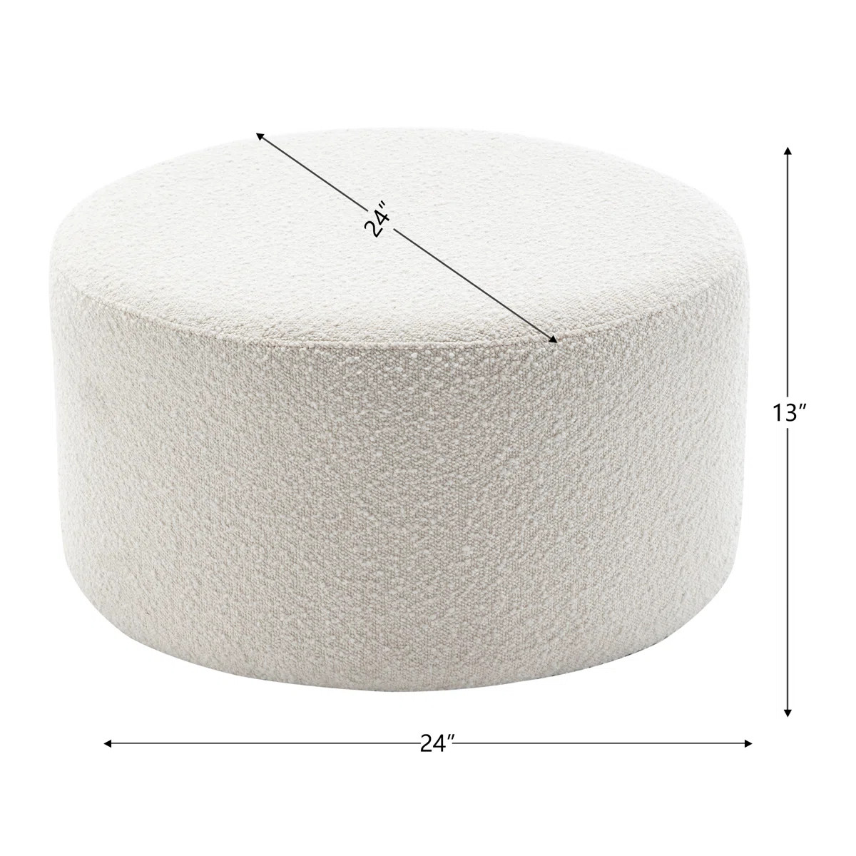 Brichelle 24'' Wide Modern Round Upholstered Ottoman | Wayfair North America