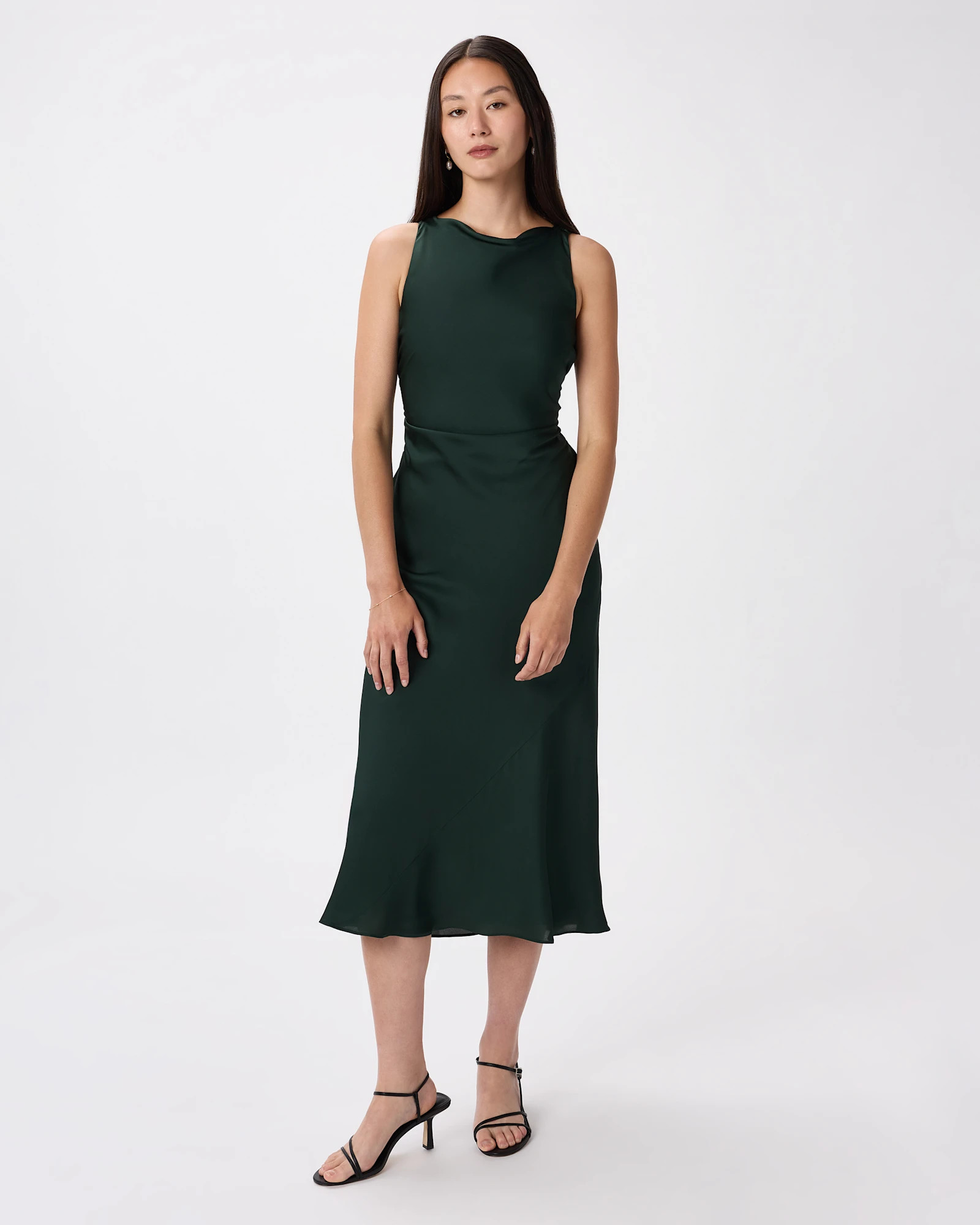 Washable Stretch Silk High Neck Midi Dress | Quince