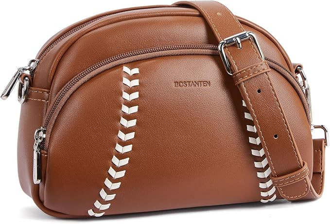 BOSTANTEN Crossbody Purses for Women Small Shoulder Bag Vegan Leather Baseball Handbags with Adju... | Amazon (US)