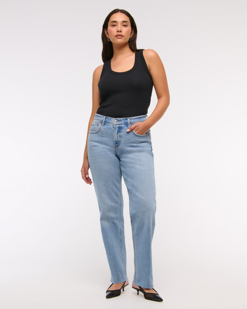 Women's Mid Rise 90s Straight Jean | Women's Bottoms | Abercrombie.com | Abercrombie & Fitch (US)