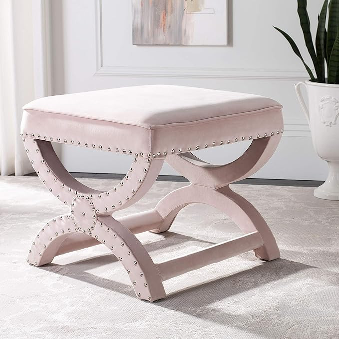 Safavieh Home Collection Mystic Blush Pink Ottoman, | Amazon (US)