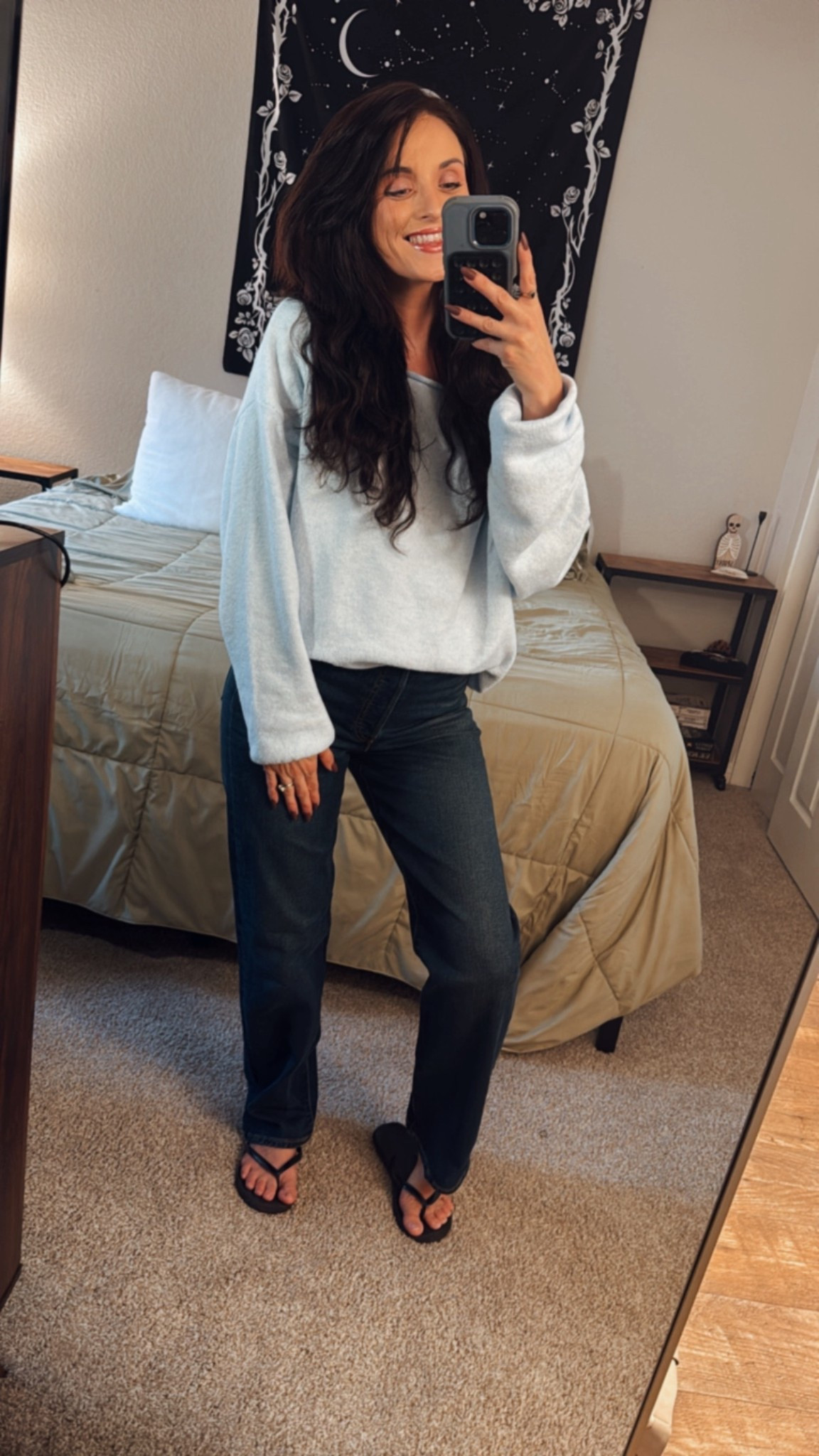 Fall weather finally! 

#falljeans #jeans #momjeans #sweater #fallsweaters 

#LTKFindsUnder100 #LTKFallSale #LTKSeasonal