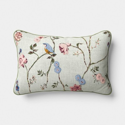 12''x20'' Lumbar Botanical Printed Throw Pillow Green - Threshold™ | Target