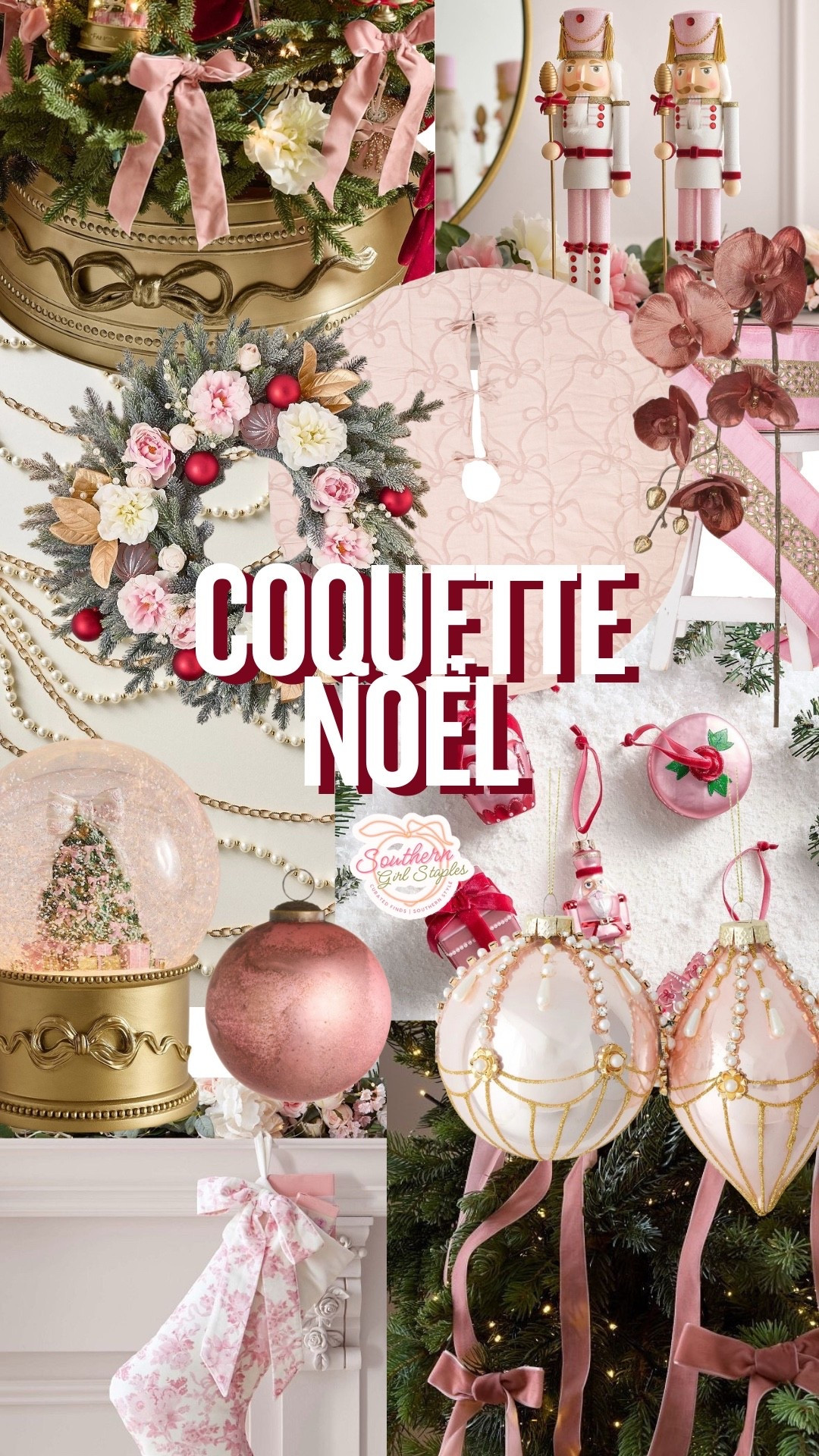 🎀 COQUETTE NOËL 🎀
Think ballet slippers, silk ribbons, nutcrackers, and blush velvet everything. A dreamy mix of vintage romance and soft holiday glam — where pearls meet pinks and every bow has a little sparkle. ✨

Shop my favorite coquette-inspired Christmas finds for the season — from pink nutcrackers to floral stockings, and all the pretty gold touches in between. 💕

#CoquetteChristmas #HolidayHomeDecor #PinkChristmas #GrandmillennialStyle #LTKHoliday #SouthernGirlStaples #ChristmasTreeDecor

#LTKHome #LTKSeasonal #LTKHoliday