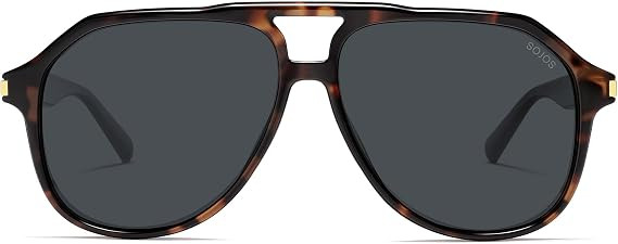 SOJOS Tangle Free Trendy Polarized Aviator Sunglasses for Women Men SJ2729,X-Large | Amazon (US)