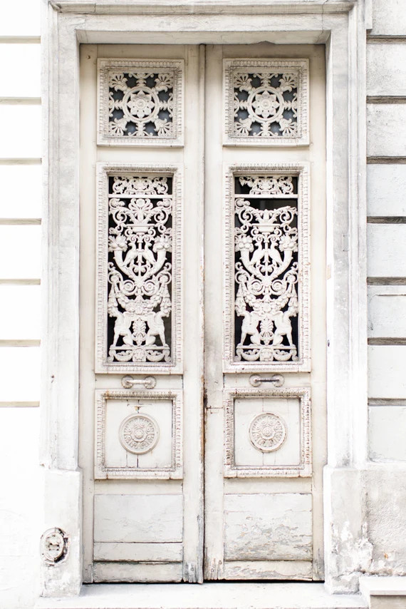 Paris Photography - Weathered Door in Cream, Travel Architecture Photography, Fine Art Photograph... | Etsy (US)