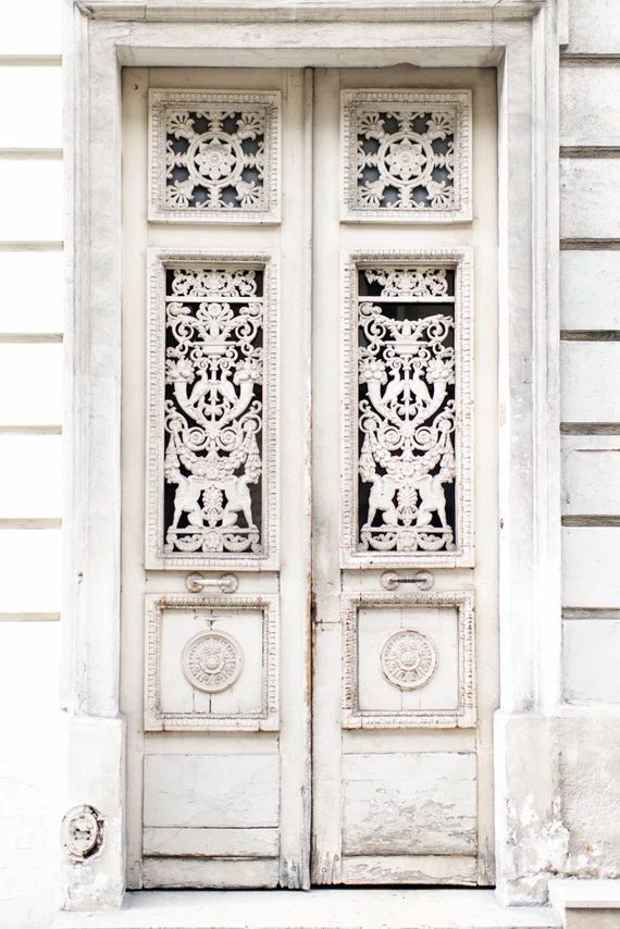 Paris Photography - Weathered Door in Cream, Travel Architecture Photography, Fine Art Photograph... | Etsy (US)