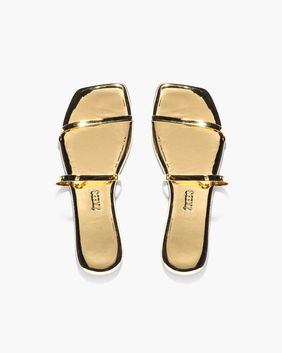 Square Toe Gemma Mirror in Gold | Women's Sandals | TKEES | TKEES